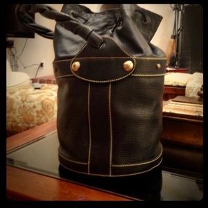 Fendi napa leather drawstring Bucket bag